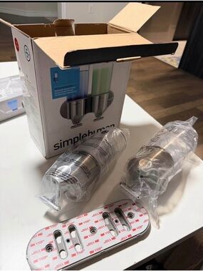 simplehuman Brushed Stainless Steel Dual Wall-Mount Soap Dispensers